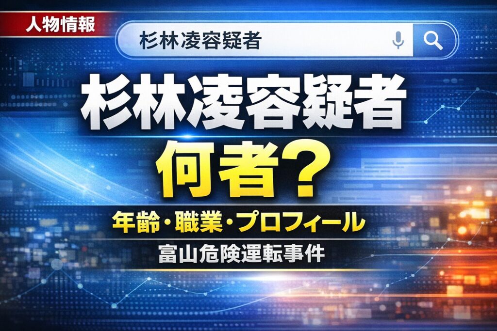 杉林凌容疑者は何者？年齢・職業・プロフィールを解説【富山危険運転事件】