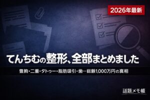 てんちむの整形・豊胸・タトゥー・脂肪吸引まとめ